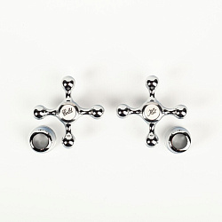 Маховик для смесителя, 8x24, крест, хром, комплект, 2 шт, ID, IDDIS, 991KR241SM