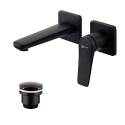 BRONX Встраиваемый смеситель для раковины, излив 17 см, латунь/черный, LM3736BL