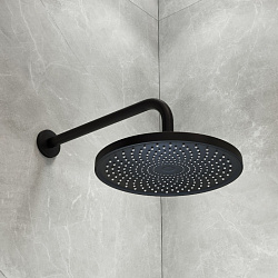 Душевая насадка верхняя круглая, матовая черная, Optima Home, IDDIS, OPH25BPi64