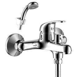 Смеситель для ванны с коротким изливом, поворотный переключатель, латунь/хром, Y35-30