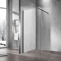 Душевая перегородка Walk-In VSW-1H800CLB, 800*2000, матовый черный, стекло прозрачное, , шт