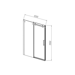 Душевая дверь Como-N VDS-4CN120CLB, 1200, черный, стекло прозрачное, , шт