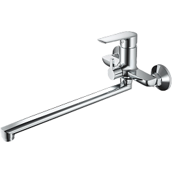 Смеситель для ванны, длинный излив, латунь, хром HB22563