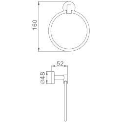 Держатель для полотенец, кольцо, хром HB1704