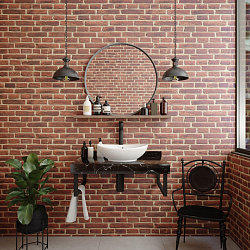 Corpa Nera Grossi/Гросси столешница 80 под раковину керамогранит, черный мрамор