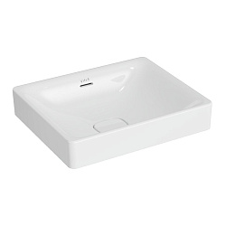 Metropole Раковина-чаша, прямоугольная 50 см, c переливом, цвет белый. Наж.керам.дон.клапан в ком-те