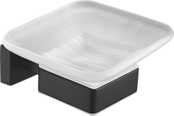 Мыльница (квадрат), черный матовый B90302