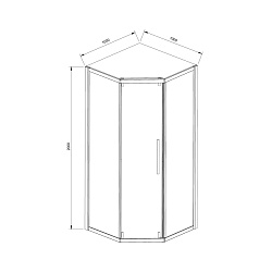 Душевой уголок Show VSP1-4SH100CLB, 1000*1000, черный, стекло прозрачное, , шт