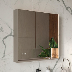 Шкаф зеркальный Gleam 80.2D, амарок/дуб вотан