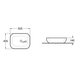 Раковина керамическая Vincea VBS-101MA, 505*405*140, накладная, цвет антрацит матовый, , шт