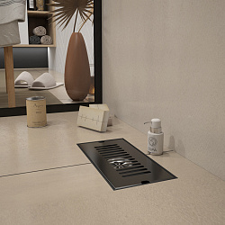 Corpa Nera Grossi/Гросси душевой трап 10х20 с сухим затвором, вертикальный выпуск, черный