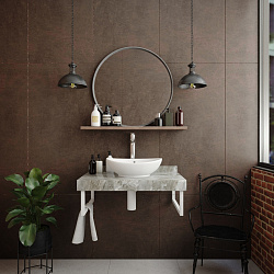 Corpa Nera Grossi/Гросси столешница 80 под раковину керамогранит, серый мрамор