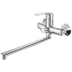 Смеситель для ванны, длинный излив, латунь, хром HB22183