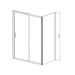 Душевой уголок Alpha VSR-3AL8013MT, 1300*800, хром, стекло текстурное, , шт