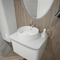 Corpa Nera Bosso/Боссо раковина  накладная D40 с полочкой под смеситель, белый матовый