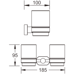 Стакан 2шт (круг), хром B90008