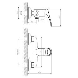 Смеситель DECOROOM DR21056 одноручный для душа