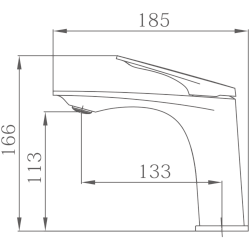 Смеситель для раковины, латунь, оружейная сталь HB10816-3