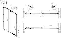 Душевая дверь Ultima VDS-7UL120CLGM, 1200, вороненая сталь, стекло прозрачное, , шт