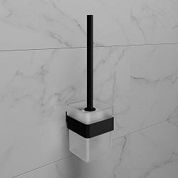 Ершик для унитаза SMOOTH LINE с держателем, чёрный