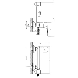 Смеситель с гигиеническим душем, латунь/хром