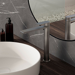 Смеситель для раковины Vogue (SS) VBF-2VS2GM однорычажный, вороненая сталь, , шт