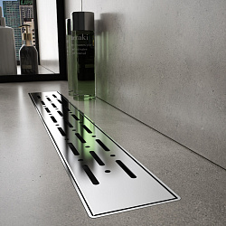 Corpa Nera Grossi/Гросси душевой трап 50 см с гидрозатвором, решетка из нержавеющей стали, хром