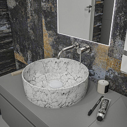 Corpa Nera Bosso/Боссо раковина  накладная D41, черный мрамор