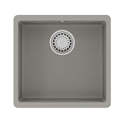 SINARA 440-U Мойка кухонная из кварцгранита цвет: грей комплектация: крепеж, сливная арматура с пере