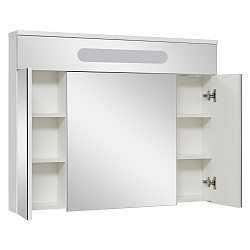 Зеркальный шкаф/белый/с подсветкой(100см)Olivia/AQUA DE MARCO