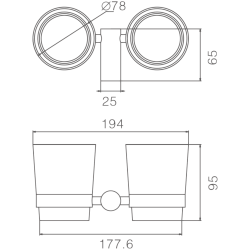 Держатель стакана , двойной, матовое стекло, бронза HB8408-4