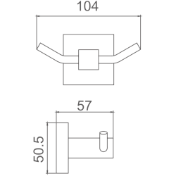 Крючок двойной, черный HB8905-2