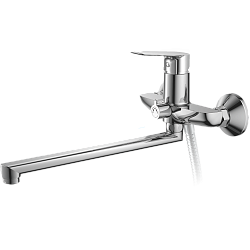 Смеситель для ванны, длинный излив, латунь, хром HB22506