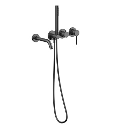 Смеситель для ванны Groove VBTW-4G1GM, встраиваемый, вороненая сталь, , шт