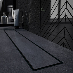 Corpa Nera Salieri/Сальери душевой трап 50 см под плитку с гидрозатвором, черный