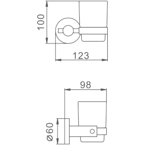 Держатель стакана матовое стекло, нержавеющая сталь HB8306