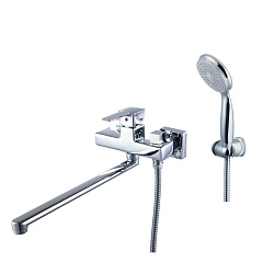 Смеситель универсальный с плоским изливом 35 см, боковой поворотный переключатель,хромLLM3617C