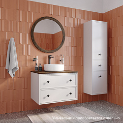 Тумба подвесная, со столешницей МДФ, макадамия орех, 70 см, белый матовый, Torr, IDDIS, TOR70WMi95K 