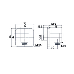 Выход для шланга без держателя, черный матовый, Slide, IDDIS, SLIBL00i62