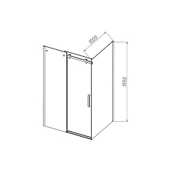 Душевой уголок Como-N VSR-4CN1013CLB, 1300*1000, черный, стекло прозрачное, , шт