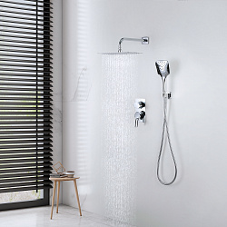 ATLANTISS Встраиваемый смеситель с верхним душем 30х20 см, без излива, латунь/хром, LM3249C