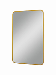 Зеркало "Голдвен" 600х1000 с бесконтактным сенсором, золотой окантовкой и холодной подсветкой
