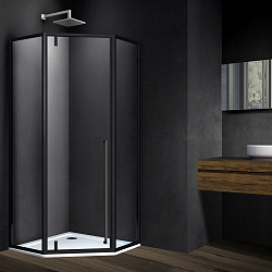 Душевой уголок Penta VSP-3P100CLB, 1000*1000, черный, стекло прозрачное, , шт
