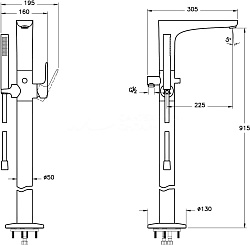 ВЫВОД Root Round Напольный смеситель, медь