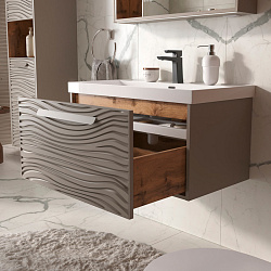 Тумба подвесная Gleam 80.1Y, амарок/дуб вотан (78857(80))