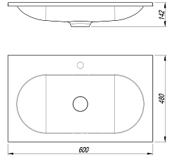 Раковина VCB-4H600J из кварца, цвет жасмин, , шт