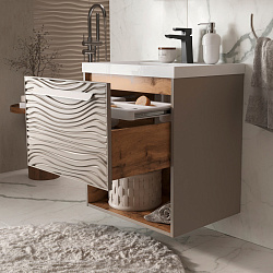 Тумба подвесная Gleam 60.1Y с нишей, амарок/дуб вотан (78857(60))