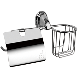 Держатель для туалетной бумаги, с подставкой, хром HB1503-1