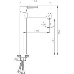 Смеситель для раковины, высокий, латунь, хром HB11814