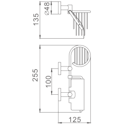 Держатель для туалетной бумаги, с подставкой, хром HB1703-1